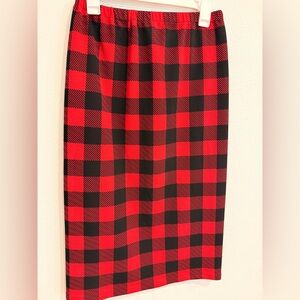 Red and Black Checkered Women's Skirt